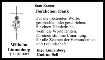 Traueranzeige von Wilhelm Linnenberg von Tageszeitung
