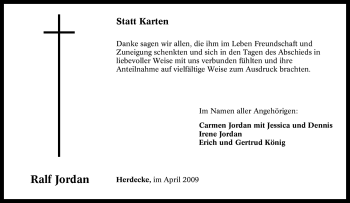 Traueranzeige von Ralf Jordan von Tageszeitung