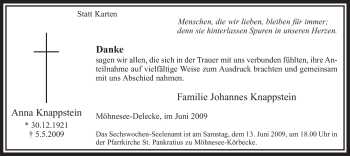 Traueranzeige von Anna Knappstein von Tageszeitung