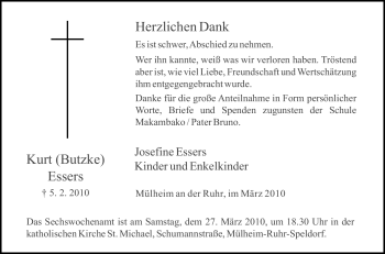 Traueranzeige von Kurt Essers von Tageszeitung