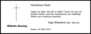 Traueranzeige von Wilhelm Seuring von Tageszeitung