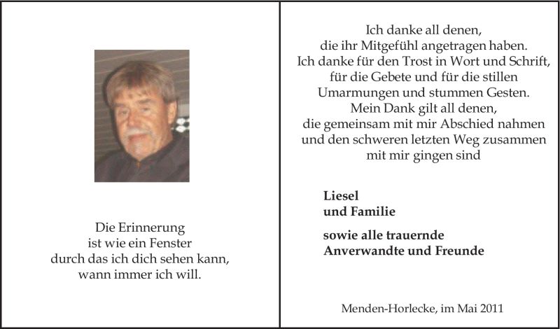  Traueranzeige für Unbekannt Unbekannt vom 21.05.2011 aus Tageszeitung