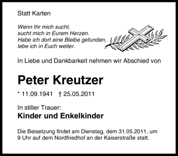Traueranzeige von Peter Kreutzer von Tageszeitung