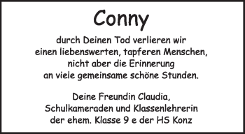 Traueranzeige von Cornelia Müller von Tageszeitung