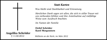 Traueranzeige von Angelika Schröder von Tageszeitung