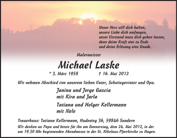 Traueranzeige von Michael Laske von Tageszeitung
