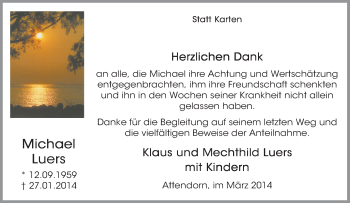 Traueranzeige von Michael Luers von Tageszeitung