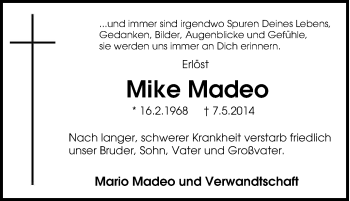 Traueranzeige von Mike Madeo von Tageszeitung