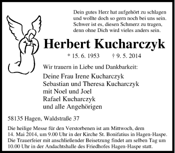 Traueranzeige von Herbert Kucharczyk von Tageszeitung