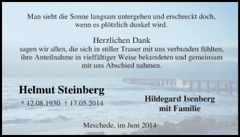 Traueranzeige von Helmut Steinberg von Tageszeitung