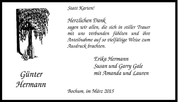 Traueranzeige von Günter Hermann von Tageszeitung
