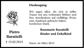 Traueranzeige von Pietro Barattelli von Tageszeitung