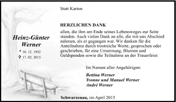 Traueranzeige von Heinz-Günter Werner von Tageszeitung